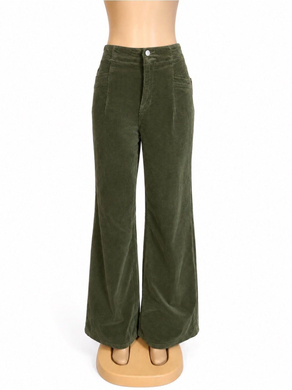 Altar'd State Olive Green Wide-Leg Corduroy Pants